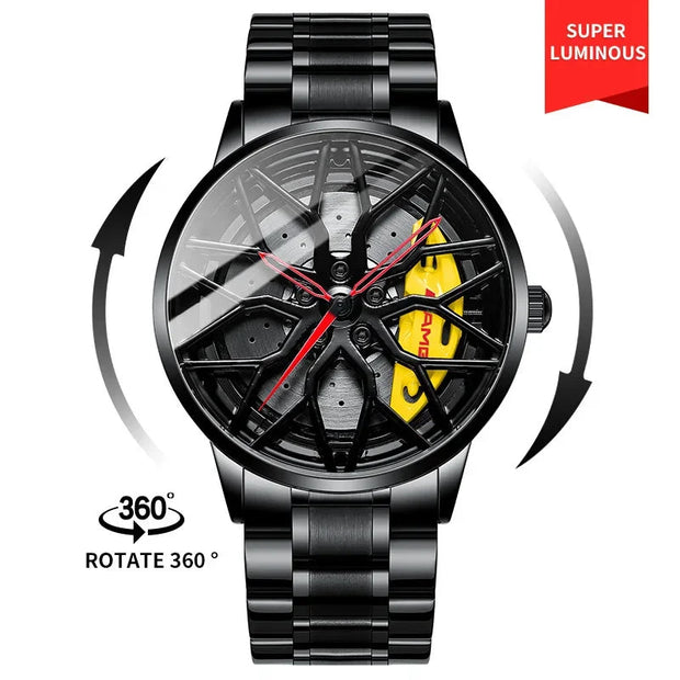 Car Wheel Men's Waterproof Luxury Watch